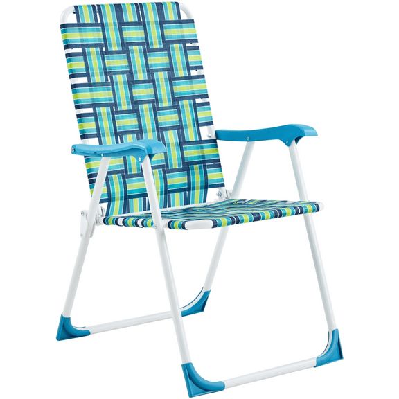 Renwick Patio Portable Webbed Folding Chairs for Garden and Poolside, Set of 2, Green