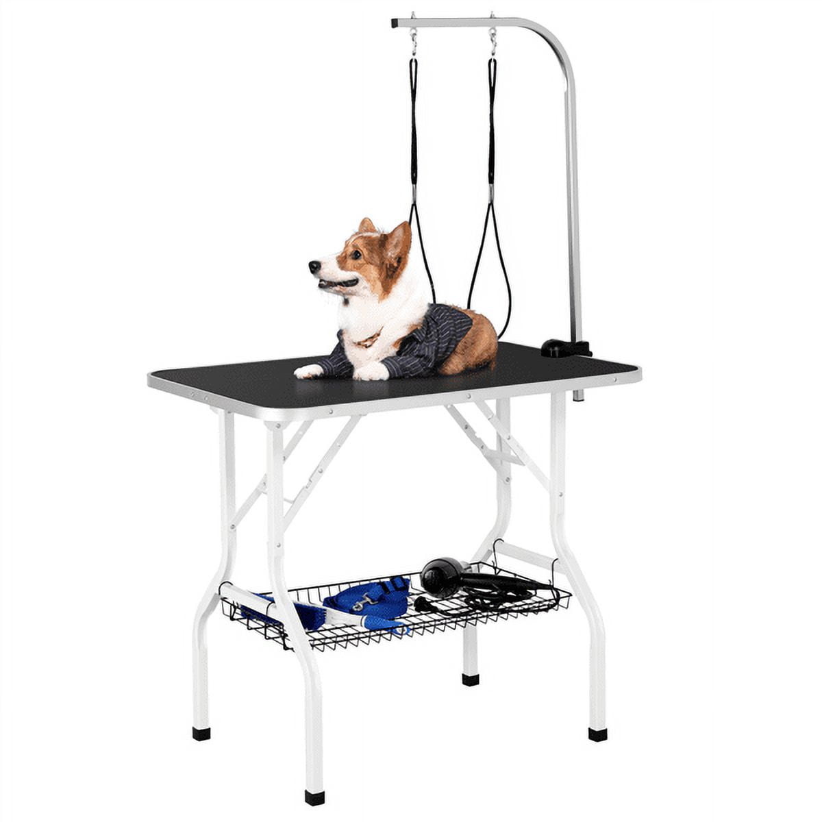 Renwick Pet Grooming Table Folding Adjustable Arm with Clamp Black, 36''