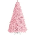 thumbnail image 1 of Easyfashion Pink Hinged Spruce Artificial Holiday Decorative Christmas Tree, with Foldable Stand 7.5', 1 of 5