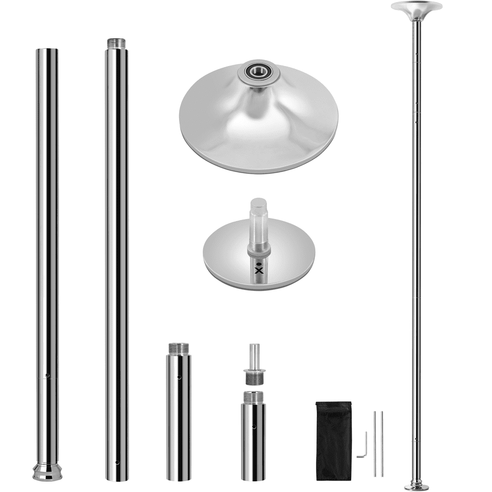 Renwick Portable Removable Home Dancing Pole, Height Adjustable 7'-9' Silver