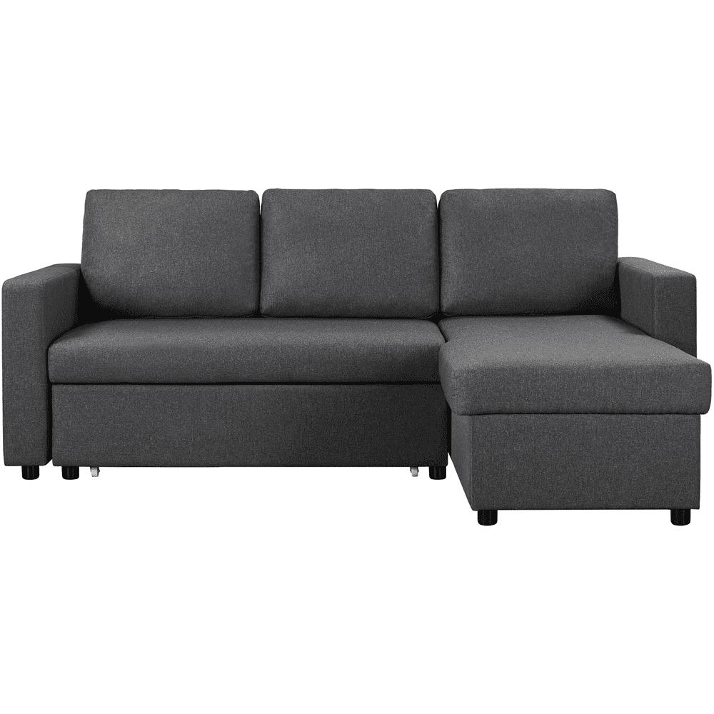 Renwick Reversible Sleeper Sectional Sofa with Pull Out Bed and Storage, Dark Gray