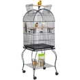 thumbnail image 1 of Renwick Rolling Metal Parrot Cage with Open Top For Small Birds, Black, 59" H, 1 of 9