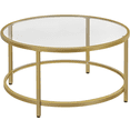 thumbnail image 1 of Renwick Round Glass Top Coffee Table for Livingroom, Gold, 1 of 10