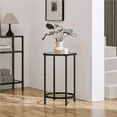 thumbnail image 1 of Renwick Round Metal and Glass Top Accent Table, Black, 1 of 11