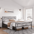 thumbnail image 1 of Renwick Skylar Cloud-Inspired Design Metal Platform Bed, Full, Black, Adult, 1 of 8