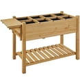 thumbnail image 1 of Renwick Solid Wood Elevated Planter Box with Removable Grow Grids, Light Brown, 1 of 10