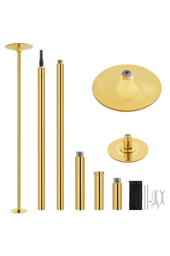 Spinning Static Dancing Pole with Adjustable Height, Gold