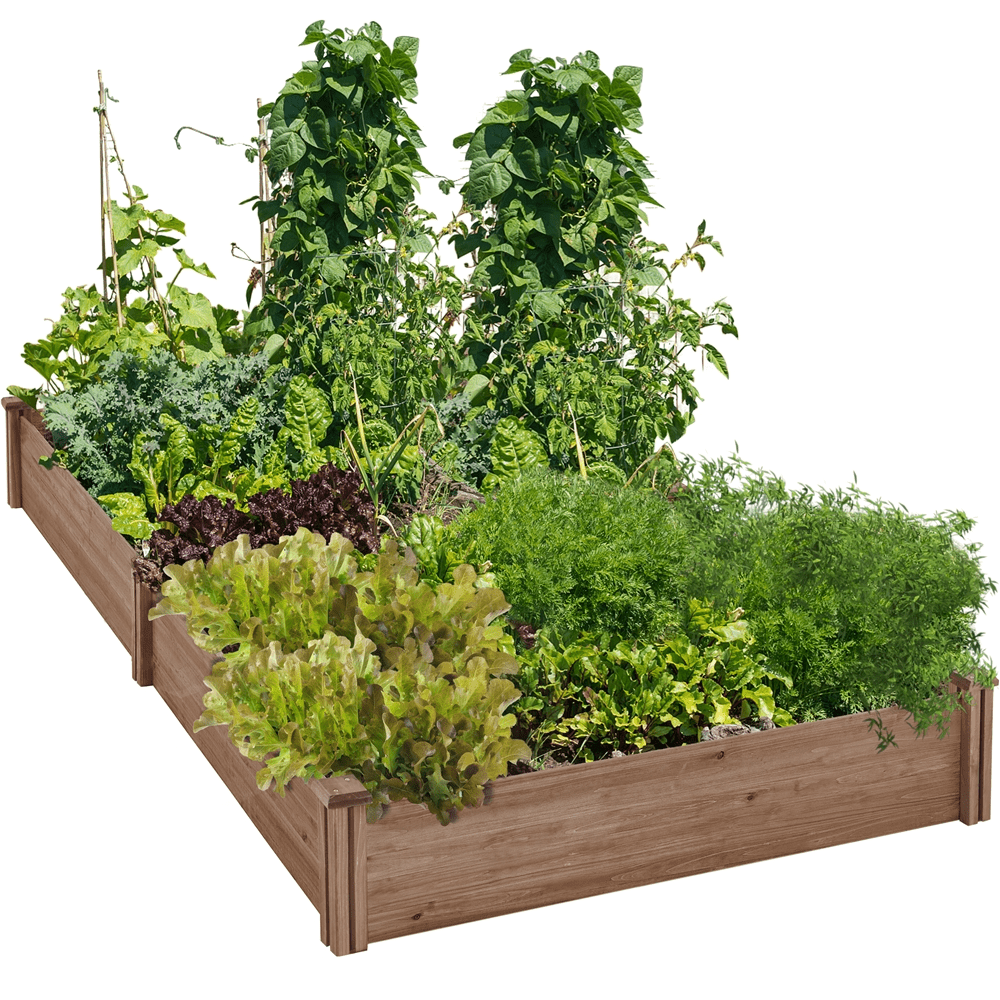 Renwick Stackable Wooden Garden Bed for Vegetable Flower Planting, Dark Brown