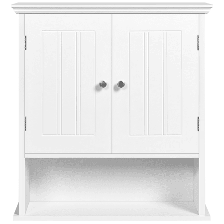 Renwick Two Door Wall Mounted Bathroom Cabinet with Open Compartment, White