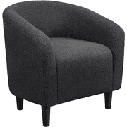 Renwick Upholstered Barrel Accent Chair, Dark Gray