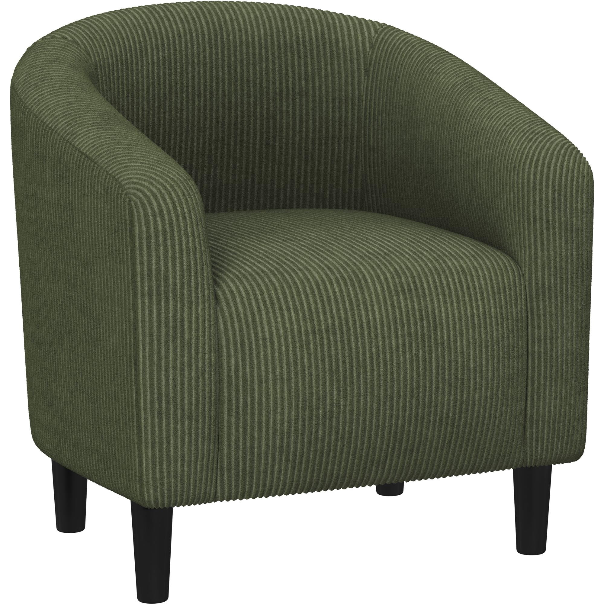 Renwick Upholstered Corduroy Accent Chair for Living Room, Dark Green