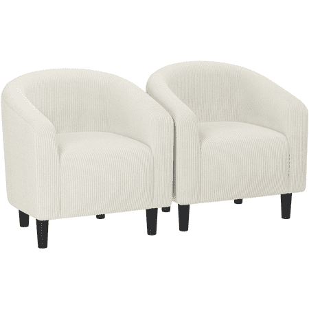 Renwick Upholstered Corduroy Accent Chair for Living Room, Set of 2, Beige