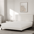 thumbnail image 1 of Renwick Upholstered Platform Bed with Adjustable Headboard, Queen, Beige, 1 of 9