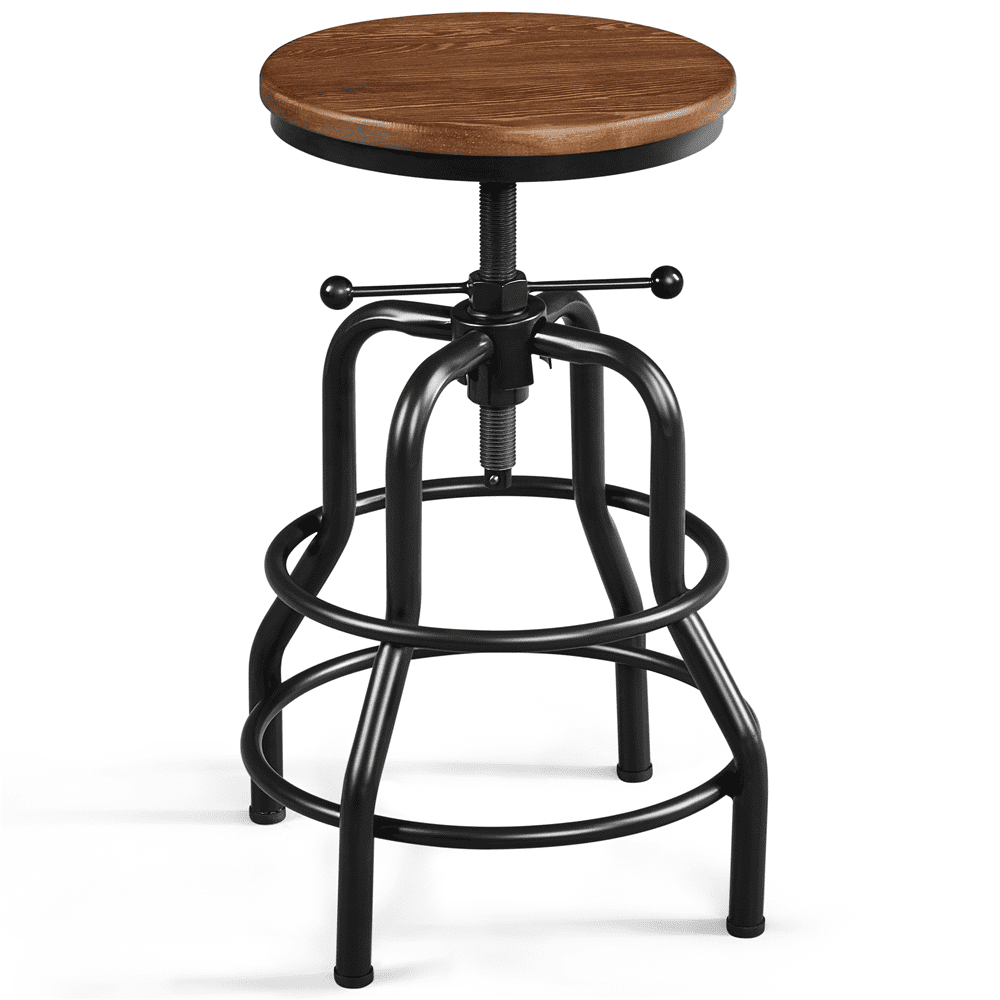 Free Shipping! Renwick Industrial Bar Stool Wood Pine Rustic