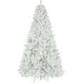 thumbnail image 1 of Easyfashion White Hinged Spruce Artificial Holiday Decorative Christmas Tree, 7.5', 1 of 5
