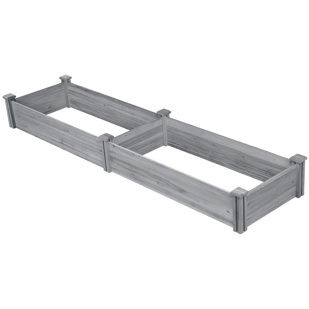 Renwick Wooden Raised Garden Bed Divisible Planter Box,Gray