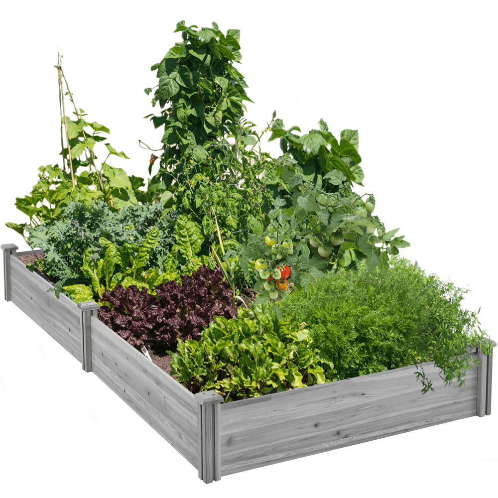Renwick Wooden Raised Garden Bed Simple Planter,Gray