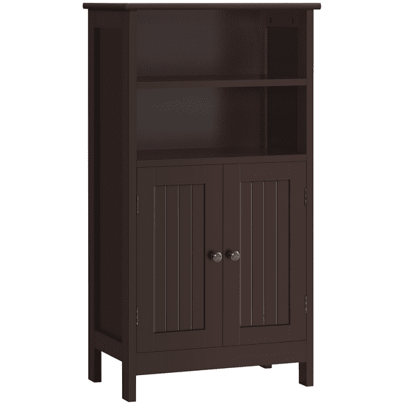 Renwick Wooden Storage Cabinet with Double Door and Adjustable Shelf for Home, Espresso