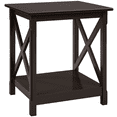 thumbnail image 1 of Renwick X Design Wood Rectangular End Table with Storage Shelf, Espresso, 1 of 9