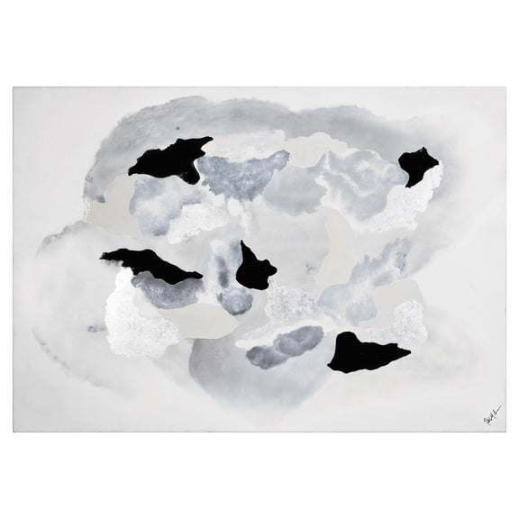 Ren Wil OL2082 Alasia 42" X 60" Frameless Abstract Painting - Black