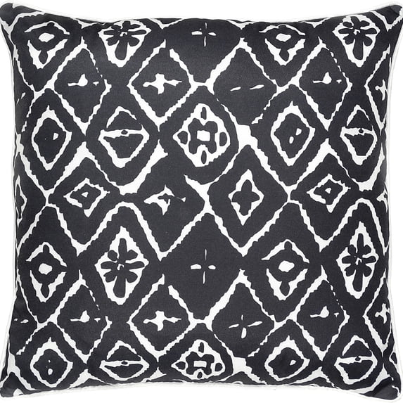 Renwil Angell 22x22" Square Modern Fabric Decorative Pillow in Black
