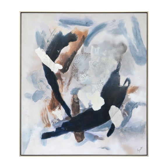 Ren Wil OL2100 Antofalla 40" X 36" Framed Abstract Painting - Blue
