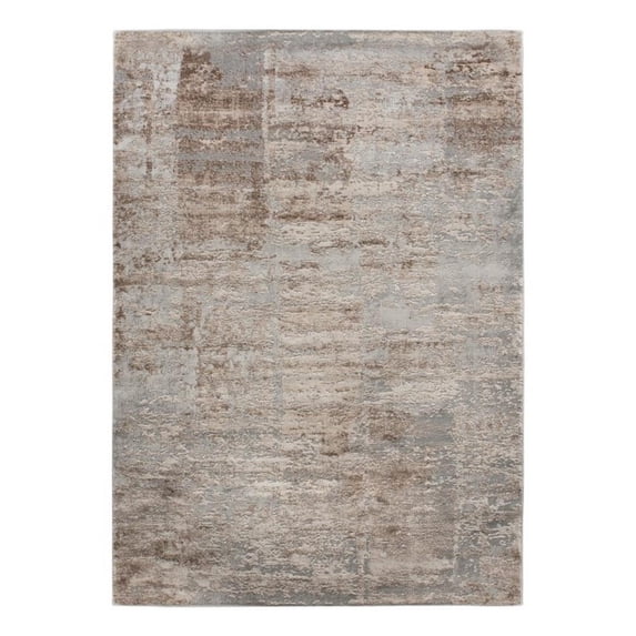 Renwil Ariella 60x84" Modern Polyester Fabric Area Rug in Brown & Gray