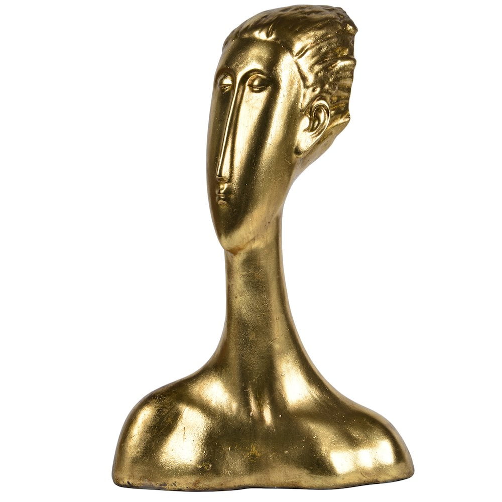 Antique Gold Resin Modern Decorative Statue, 5.1" x 9.2"