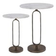 thumbnail image 1 of Irene Indoor Cast Aluminum Side Table Antique Brass, 1 of 5
