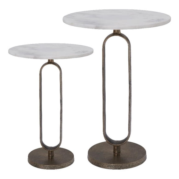 Irene Indoor Cast Aluminum Side Table Antique Brass