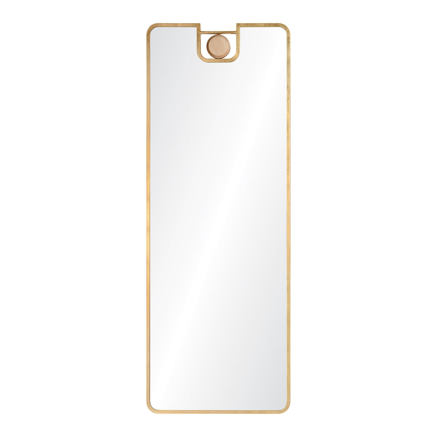 Gold Full Length Rectangular Wall Mirror with Oak Frame