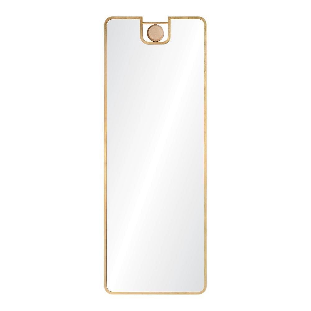 Gold Full Length Rectangular Wall Mirror with Oak Frame