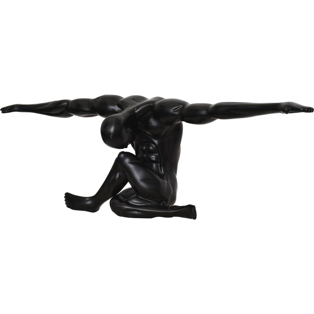 Mortal Matte Black Aluminum Decorative Statue, 24"