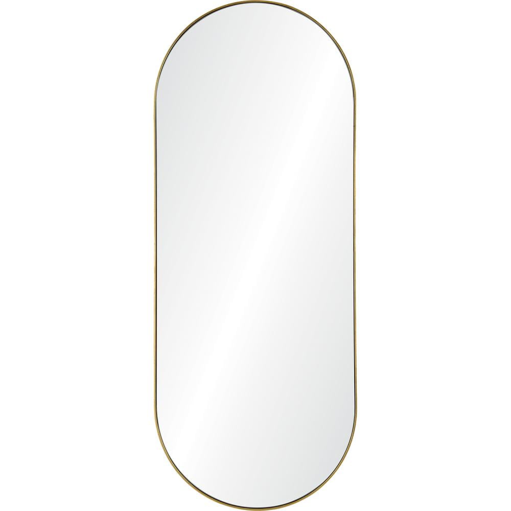 Gold Oval Full-Length Wood Framed Wall Mirror
