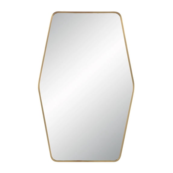 Renwil Mocha 40" Tall Rectangular Mirror, Satin Brass