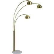 Renwil Modern Glamour Dorset 3 Light Floor Lamp in Satin Brass