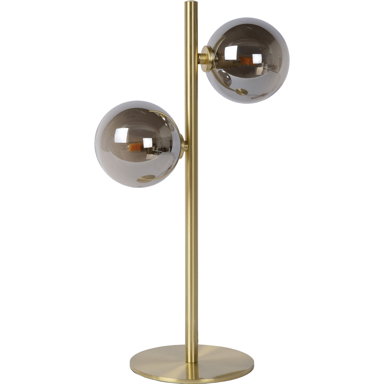 Brass and Black Steel Modern Table Lamp with Glass Shades