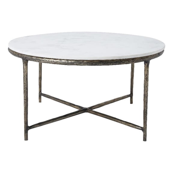 Pearse Indoor Cast Aluminum Coffee Table Antique Brass