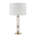 thumbnail image 1 of Renwil Pirot 27" Tall Antique Brushed Brass Iron Table Lamp With Tapered Linen Shade, 1 of 6