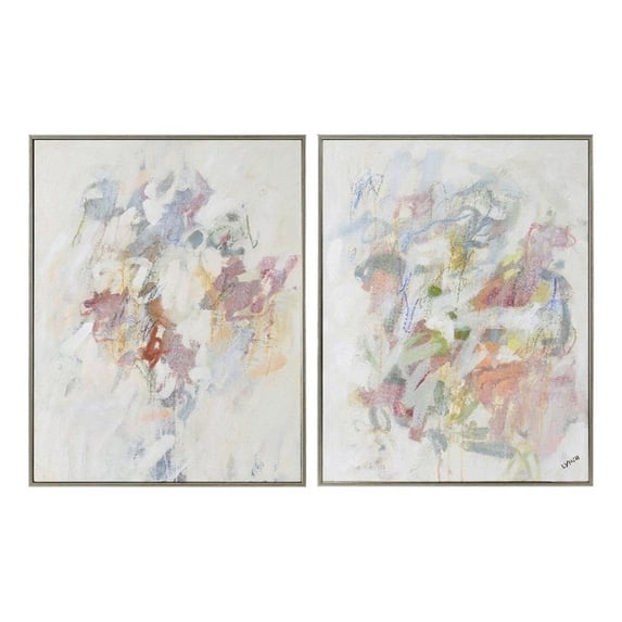 Renwil Pristina 28x22" Cotton Hanging Wall Canvas Art in Multi-Color (Set of 2)