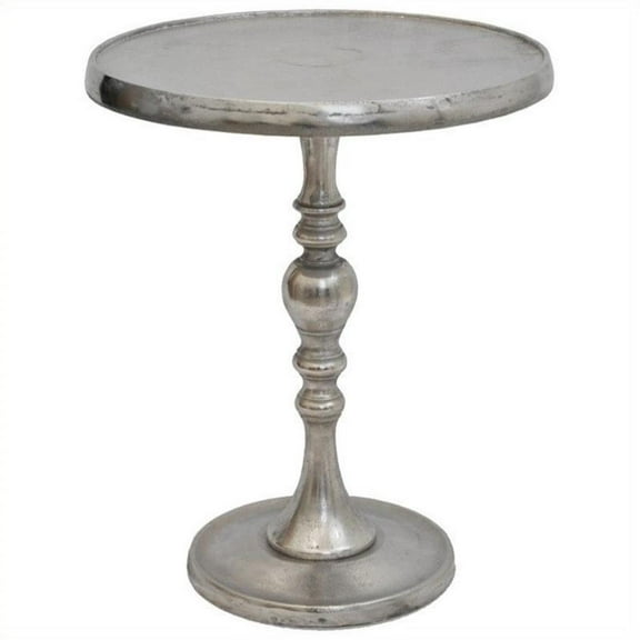 Renwil Romina Decorative Round Aluminum Table in Chrome