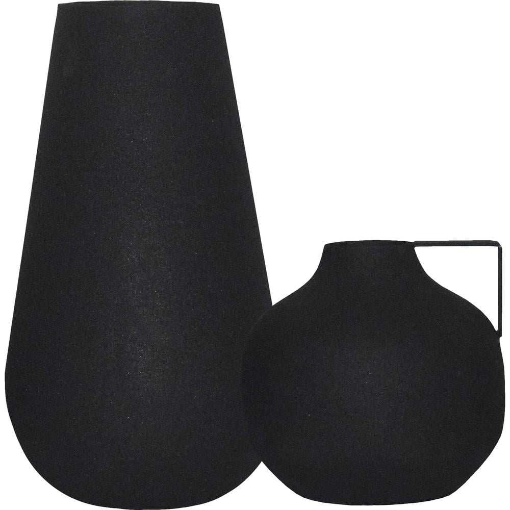 Matte Black Iron Decorative Table Vase Set