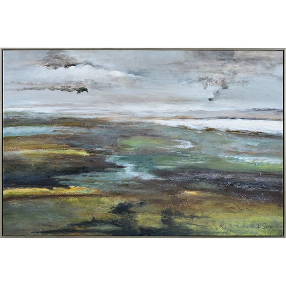 Renwil Sprucer 60x40" Modern Cotton Hanging Wall Canvas Art in Multi-Color