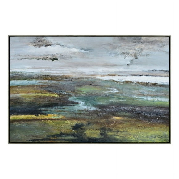 Renwil Sprucer 60x40" Modern Cotton Hanging Wall Canvas Art in Multi-Color