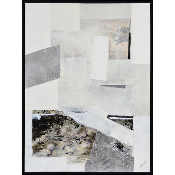 Renwil Telesto 36x24" Cotton Hanging Wall Canvas Art in Black & Beige (Set of 2)
