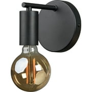 Renwil Think 1-Light Modern Steel Metal & Glass Wall Sconce in Black & Clear