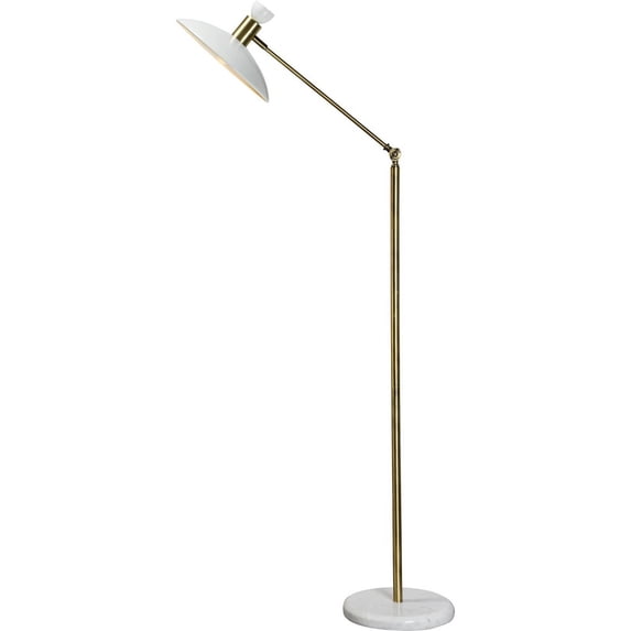 Renwil Troilus Modern Floor Lamp in Matte White and Brass