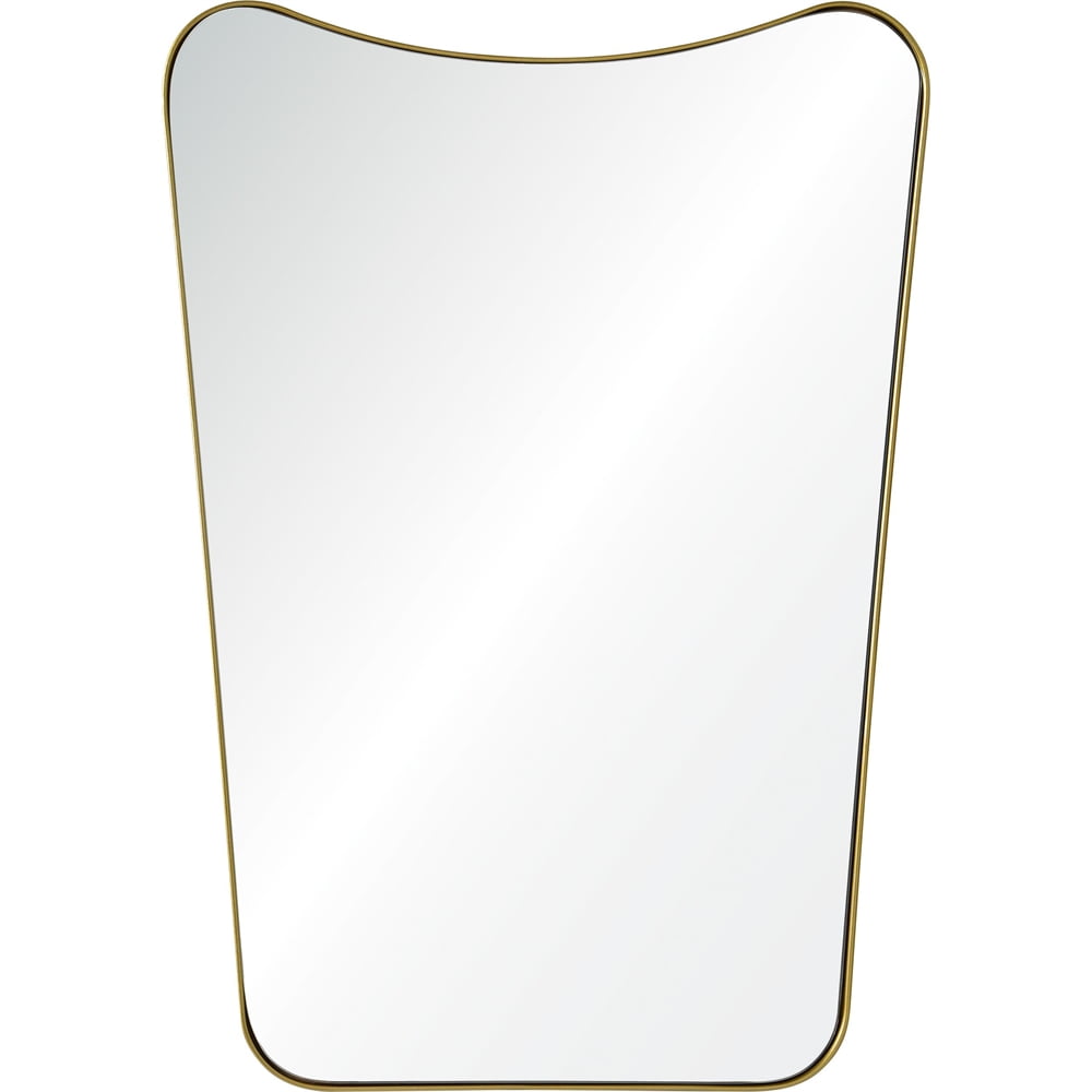 Gold Powder-Coated Rectangular Wall Mirror, 28 x 20 Inch