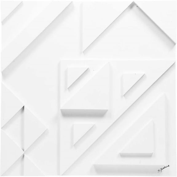 Renwil Vector III Engineered Wood Wall Decor in Matte White