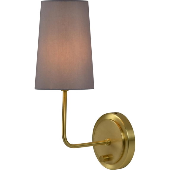 Renwil Yana 1-Light Modern Iron Metal & Cotton Wall Sconce in Brass
